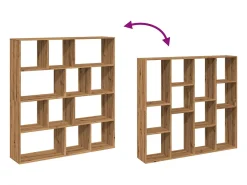 Estantería madera de ingeniería roble artisian 132x29x141,5 cm