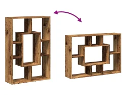 Estantería madera de ingeniería color envejecido 63x20x90 cm