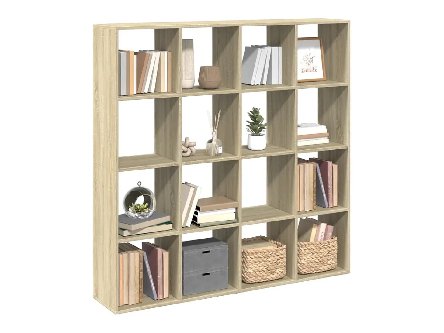Estantería madera de ingeniería roble Sonoma 137,5x29x137,5 cm