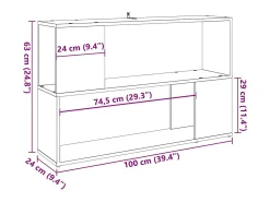 Estantería madera de ingeniería madera envejecida 100x24x63 cm