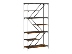 Estantería madera de ingeniería acero roble ahumado 91x36x176cm