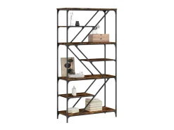Estantería madera de ingeniería acero roble ahumado 91x36x176cm