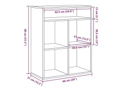 Estantería madera de ingeniería color gris sonoma 66x31x80 cm