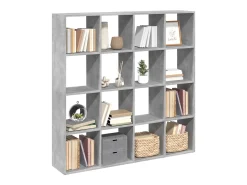 Estantería madera de ingeniería gris hormigón 137,5x29x137,5 cm