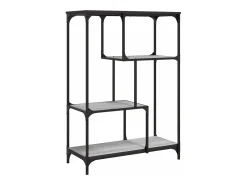 Estantería madera de ingeniería y acero Sonoma gris 81x36x115cm