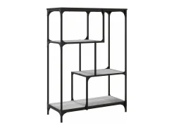 Estantería madera de ingeniería y acero Sonoma gris 81x36x115cm