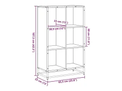 Estantería madera de ingeniería roble ahumado 65,5x33x107,5 cm