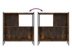Estantería madera de ingeniería roble ahumado 72x28x77,5 cm