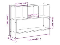 Estantería madera de ingeniería gris Sonoma 102x28x77,5 cm