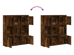 Estantería madera de ingeniería roble ahumado 89x24x101,5 cm