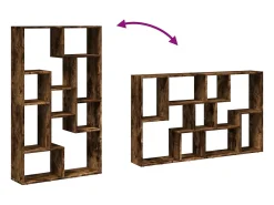 Estantería madera de ingeniería roble ahumado 72x20x120 cm