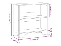 Estantería madera de ingeniería gris Sonoma 80x31x74,5 cm