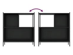 Estantería madera de ingeniería negro 72x28x77,5 cm
