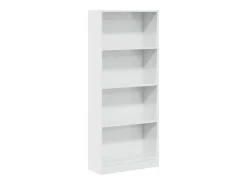 Estantería madera de ingeniería blanco brillo 60x24x143 cm
