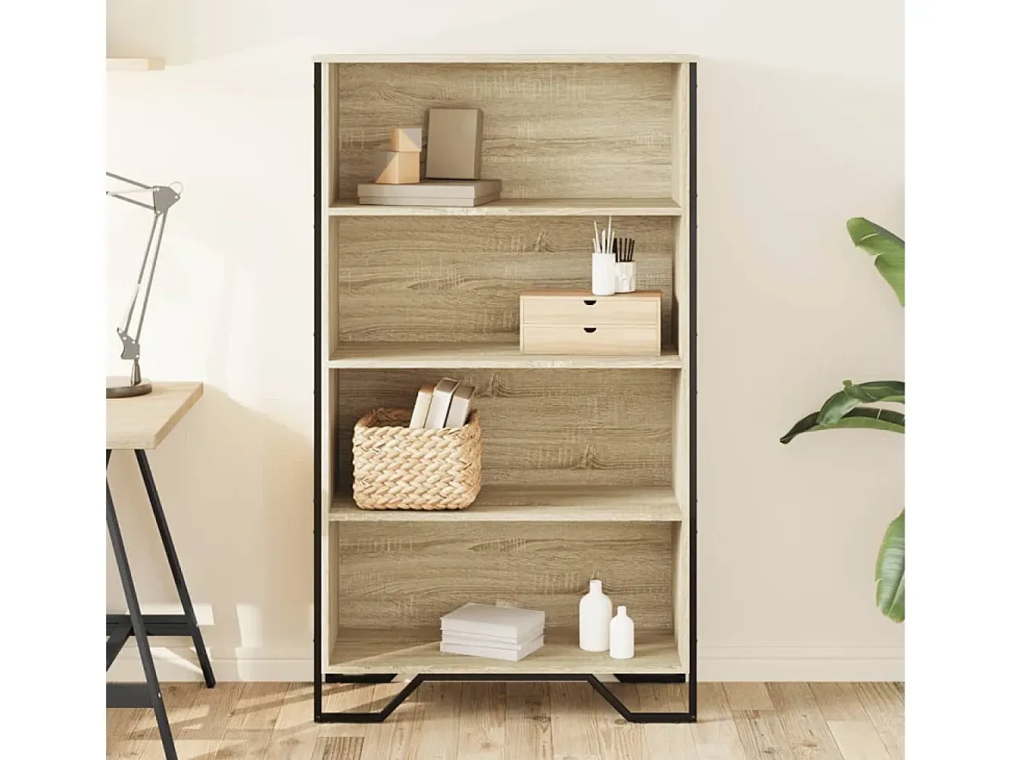 Estantería madera de ingeniería roble Sonoma 80x31x137,5 cm
