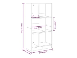Estantería madera de ingeniería gris hormigón 57x28,5x107,5 cm