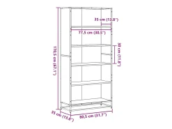 Estantería madera de ingeniería roble Sonoma 80,5x35x170,5 cm