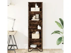Estantería madera de ingeniería roble ahumado 50x31x169 cm