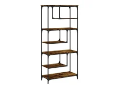 Estantería madera de ingeniería roble ahumado 81x36x176 cm