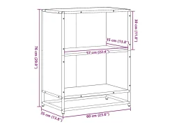 Estantería madera de ingeniería color roble sonoma 60x35x76 cm