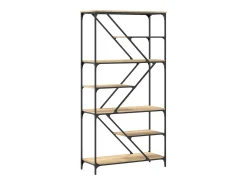 Estantería madera de ingeniería acero roble Sonoma 91x36x176 cm