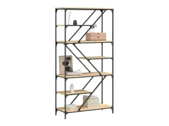 Estantería madera de ingeniería acero roble Sonoma 91x36x176 cm