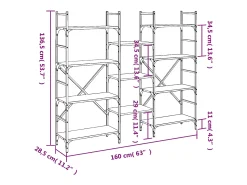 Estantería madera de ingeniería roble marrón 160x28,5x136,5 cm