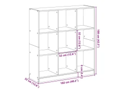 Estantería madera de ingeniería marrón roble 102x32x108 cm