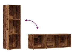 Estantería madera de ingeniería envejecida 36x30x114 cm
