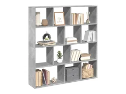 Estantería madera de ingeniería gris hormigón 132x29x141,5 cm