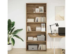 Estantería madera de ingeniería roble artisian 80x30x189 cm