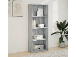 Estantería madera de ingeniería gris Sonoma 60x30x152 cm