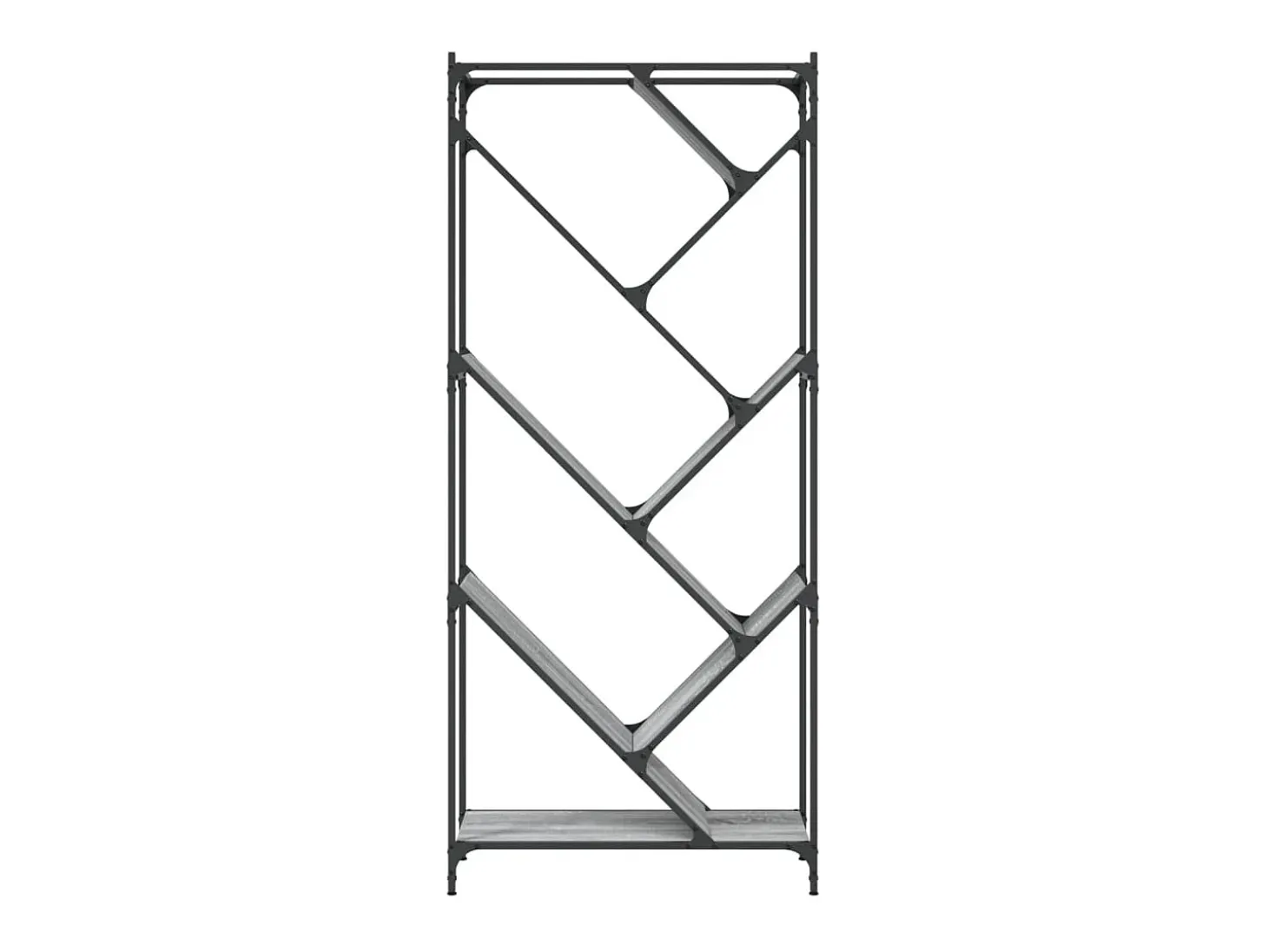 Estantería madera ingeniería y metal gris Sonoma 79x30x180 cm