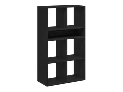 Estantería madera ingeniería negra 66x31x112 cm