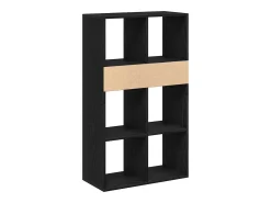 Estantería madera ingeniería negra 66x31x112 cm