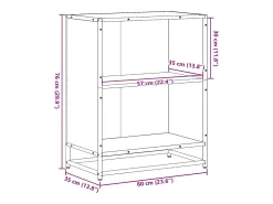 Estantería madera ingeniería color roble ahumado 60x35x76 cm
