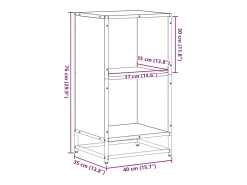 Estantería madera ingeniería negra 40x35x76 cm