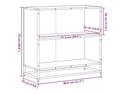 Estantería madera ingeniería negra 80,5x35x76 cm