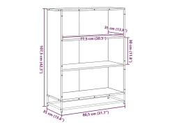 Estantería madera ingeniería roble marrón 80,5x35x107,5 cm