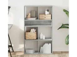 Estantería madera ingeniería gris hormigón 66x31x112 cm