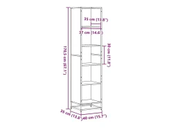 Estantería madera ingeniería roble marrón 40x35x170,5 cm