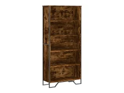 Estantería madera ingeniería color roble ahumado 80x31x169 cm