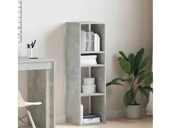Estantería madera ingeniería gris hormigón 34x31x112 cm