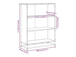 Estantería madera ingeniería gris sonoma 80,5x35x107,5 cm