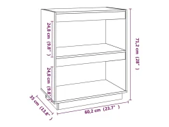 Estantería madera maciza de pino marrón miel 60x35x71 cm
