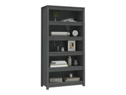 Estantería madera maciza de pino gris 80x35x154 cm