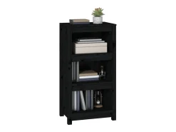 Estantería madera maciza de pino negra 50x35x97 cm