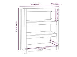 Estantería madera maciza de pino blanca 80x35x97 cm