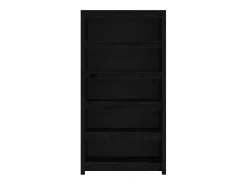 Estantería madera maciza de pino negra 80x35x154 cm