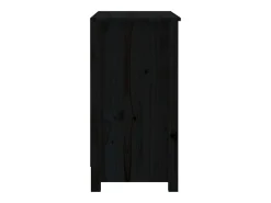 Estantería madera maciza de pino negra 80x35x68 cm